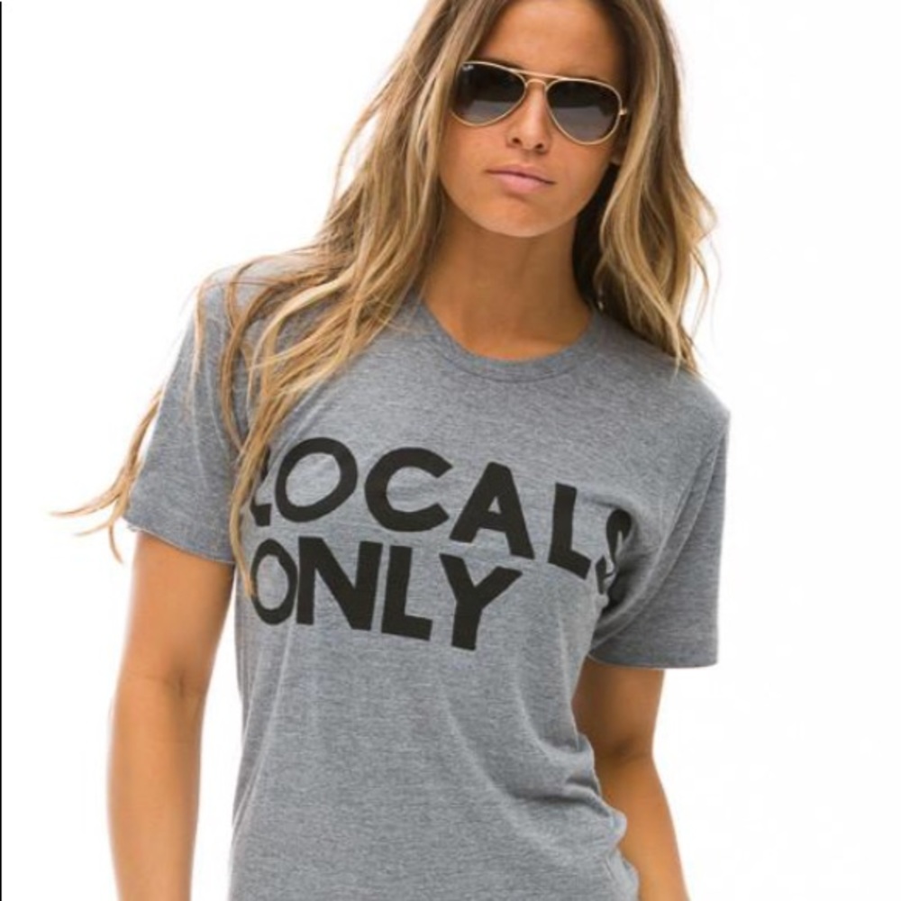 mint AVIATOR NATION BRAND 'LOCALS ONLY' Tee